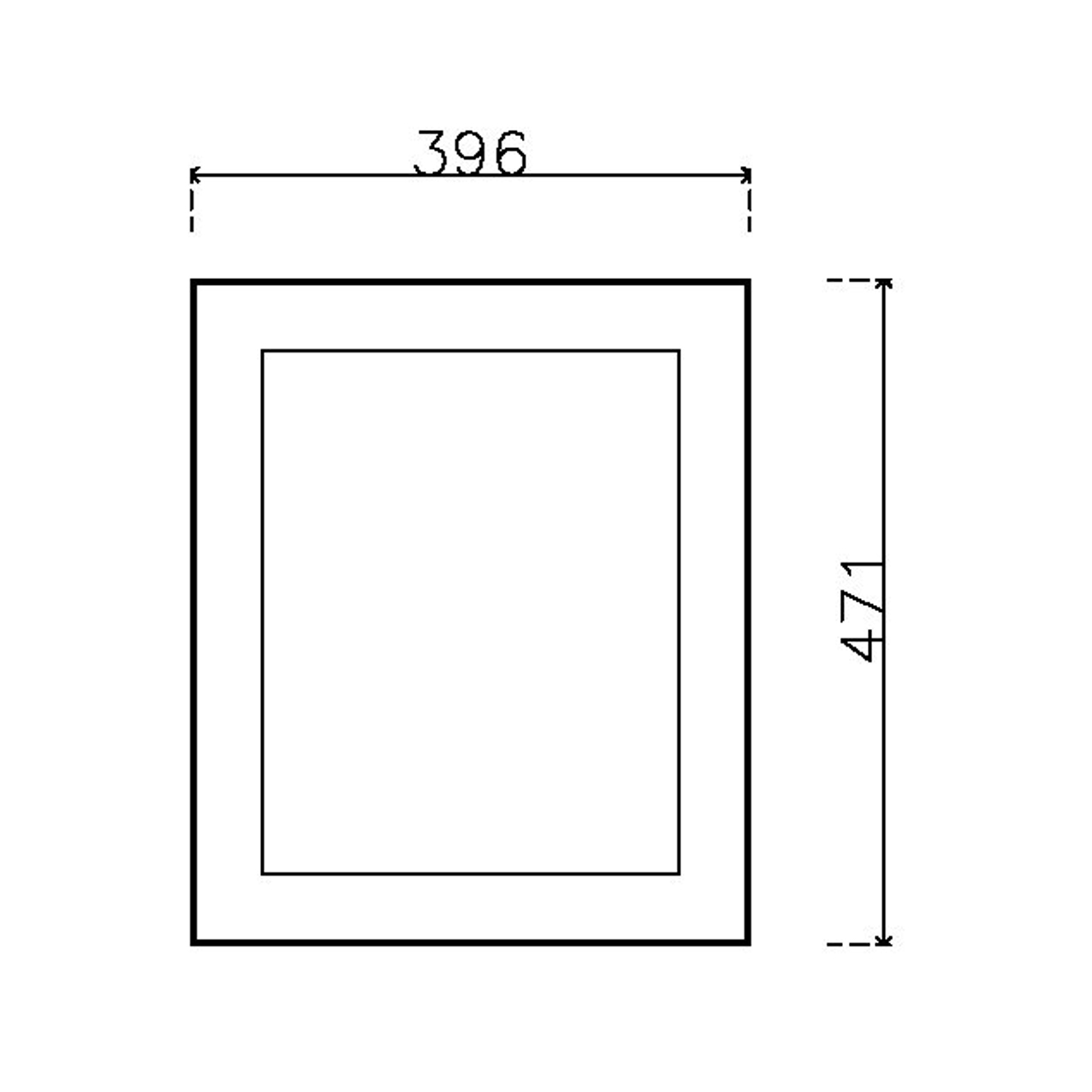 หน้าบาน PVC บานยกขอบ Stack สีน้ำเงิน ขนาด 400*475 มม.