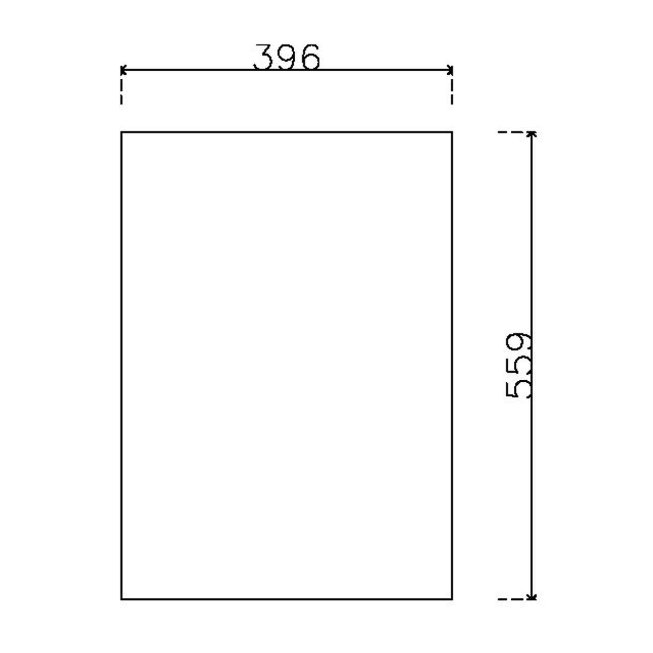 หน้าบาน PVC บานเรียบ สีขาว ขนาด 400*562 มม.