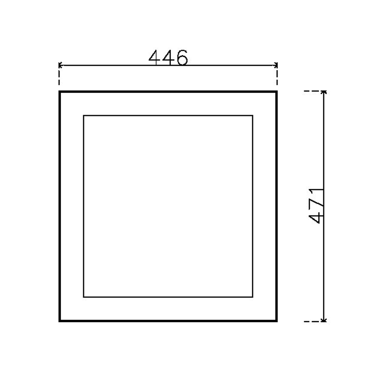หน้าบาน PVC บานยกขอบ Stack สีน้ำเงิน ขนาด 450*475 มม.