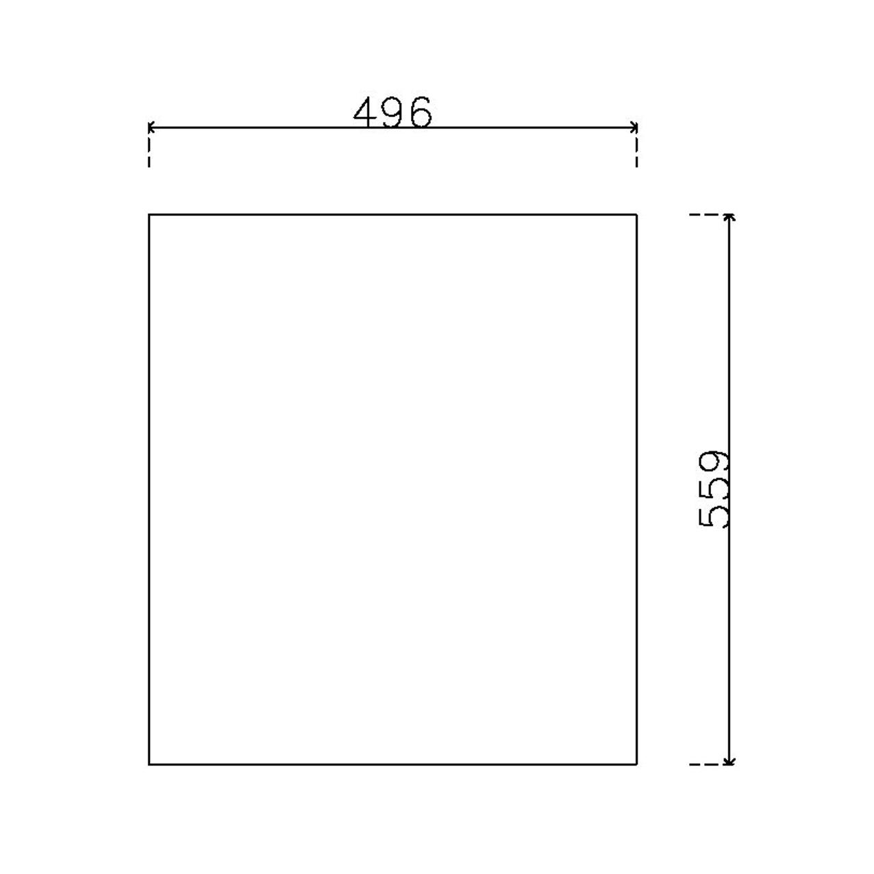หน้าบาน PVC บานเรียบ สีขาว ขนาด 500*562 มม.