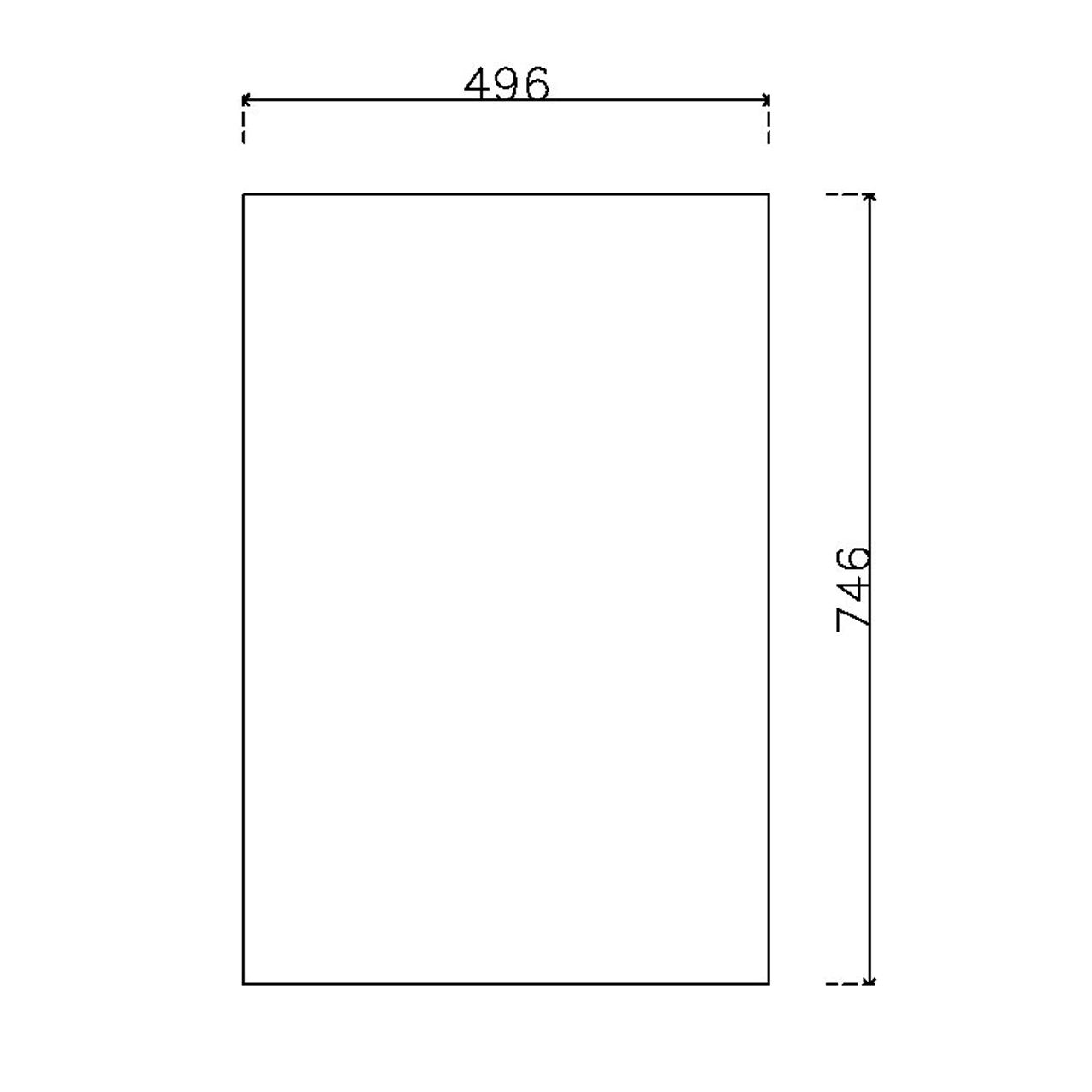 หน้าบาน PVC บานเรียบ สีขาว ขนาด 500*750มม.