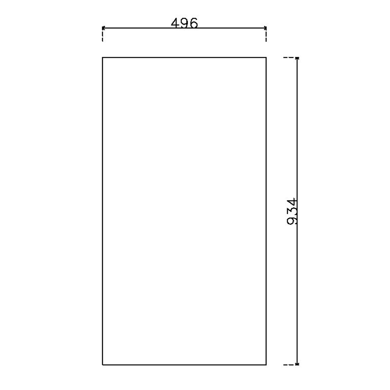 หน้าบาน PVC บานเรียบ สีขาว ขนาด 500*937 มม.