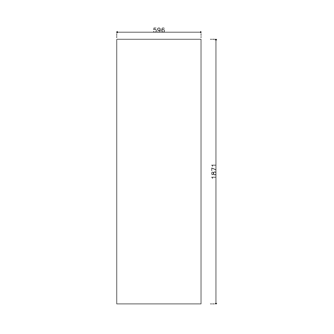 หน้าบาน PVC บานเรียบ สีขาว ขนาด 600*1875 มม.