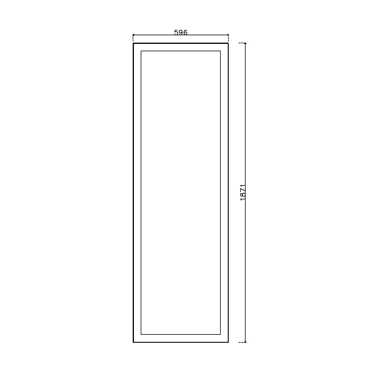 หน้าบาน PVC บานยกขอบ Stack สีน้ำเงิน ขนาด 600*1875 มม.