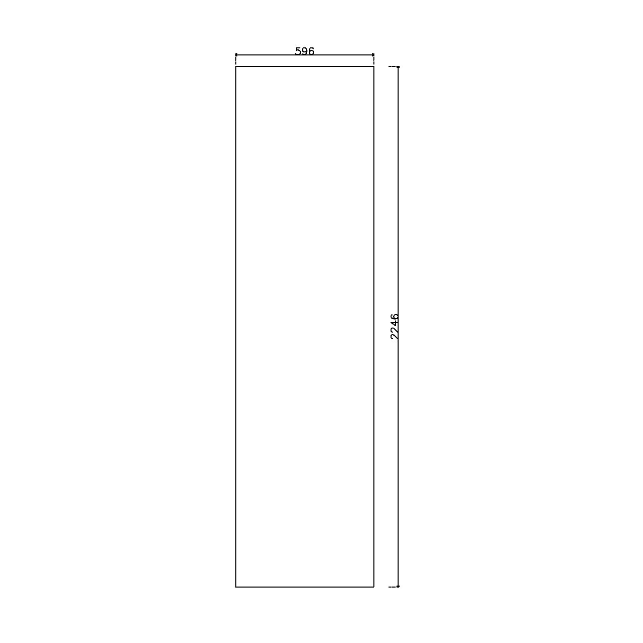 หน้าบาน PVC บานเรียบ สีขาว ขนาด 600*2250 มม.